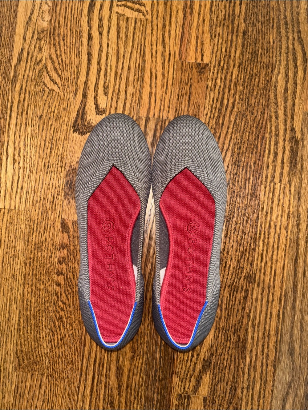 Rothy’s round toe flat gray herringbone size 7.5